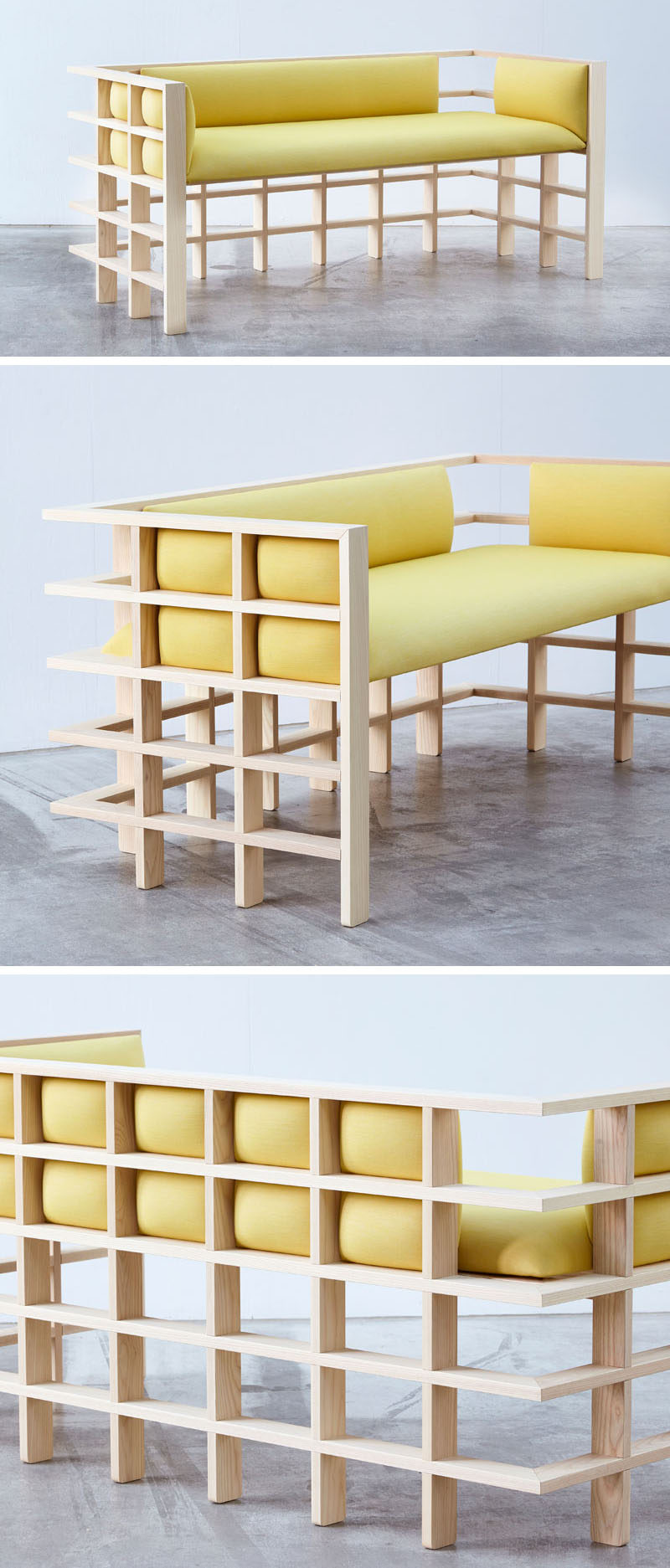 Australian based designer Elliot Bastianon, has created a new modern furniture collection named 'Straight Lines'. #ModernFurniture #Design #Couch #Wood